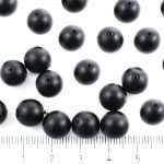 Round Czech Beads - Matte Black Pearl - 10mm