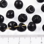 Mushroom Czech Beads - Opaque Jet Black - 9mm