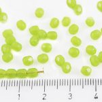 Round Faceted Fire Polished Czech Beads - Crystal Opal Green - 4mm