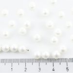 Round Czech Beads - White Pearl Imitation Matte - 6mm