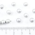 Round Czech Beads - Silver Pearl Imitation Matte - 6mm