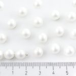 Round Czech Beads - White Pearl Imitation Matte - 8mm