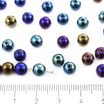 Round Czech Beads - Metallic Iris Blue - 6mm