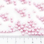 Round Czech Beads - Light Pink Matte Imitation Pearl - 4mm