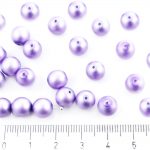 Round Czech Beads - Light Purple Matte Imitation Pearl - 8mm