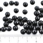 Round Czech Beads - Matte Black Pearl - 6mm