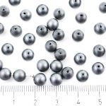 Round Czech Beads - Gray Pearl Imitation Matte - 6mm