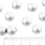 Round Czech Beads - Matte Pearl Silver - 12mm