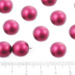 Round Czech Beads - Matte Pearl Bordeaux Dark Red - 12mm