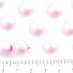 Round Czech Beads - Matte Pearl Light Pink Rose - 12mm