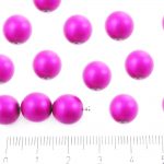 Round Czech Beads - Matte Pearl Fuchsia Pink - 10mm