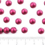 Round Czech Beads - Matte Pearl Bordeaux Dark Red - 8mm