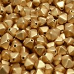 Faceted Bicone Pyramid Becone Czech Beads - Opaque Gold - 6mm