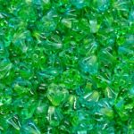Bell Flower Caps Czech Beads - Crystal Alaska Green - 6mm x 8mm