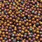 Round Czech Beads - Matte Metallic Violet Purple Rainbow Iris Mix - 3mm