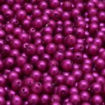 Round Czech Beads - Fuchsia Pink Pearl - 4mm