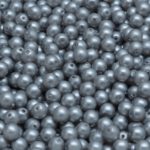 Round Czech Beads - Silver Pearl - 4mm