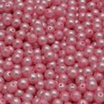 Round Czech Beads - Pink Pearl - 4mm