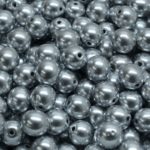 Round Czech Beads - Silver - 6mm