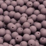 Round Czech Beads - Matte Silky Purple Amethyst Opaque - 6mm