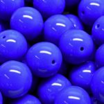 Round Czech Beads - Opaque Dark Blue Sapphire - 12mm