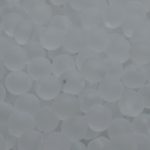 Top Hole Drop Round Druck Czech Beads - Matte Crystal White Frosted Sea Glass - 6mm