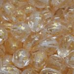 Teardrop Fruit Czech Beads - Crystal Yellow Gold - 11mm x 9mm