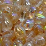 Teardrop Fruit Czech Beads - Ab Crystal Yellow Clear - 11mm x 9mm