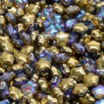 Star Czech Glass Beads - Crystal Golden Rainbow Blue Pink Purple - 6mm x 6mm