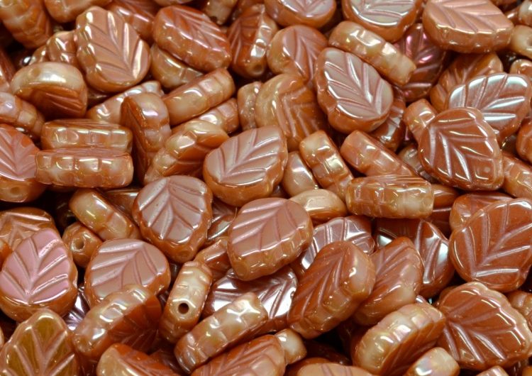 Mint Leaf Czech Beads