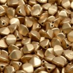 Pinch Czech Beads - Matte Gold - 7mm