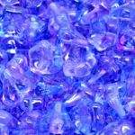 Bell Flower Caps Czech Beads - Crystal Purple Blue - 9mm x 9mm
