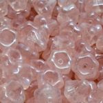 Bell Flower Caps Czech Beads - Crystal Opal Pink - 9mm x 9mm