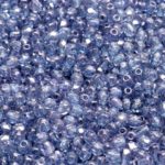 Round Faceted Fire Polished Czech Beads - Picasso Crystal Blue Terracotta - 3mm