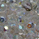 Round Faceted Fire Polished Czech Beads - Crystal - 10mm