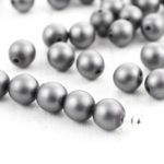 Round Czech Beads - Gray Pearl Imitation Matte - 4mm