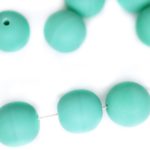 Round Czech Beads - Matte Turquoise Green Opaque - 8mm