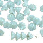 Bell Flower Caps Czech Beads - Pastel Pearl Alabaster Snow White - 7mm