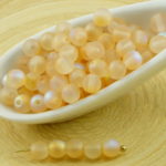 Round Czech Beads - Matte Crystal Yellow Rainbow - 4mm