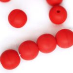 Round Czech Beads - Matte Coral Red Opaque - 6mm