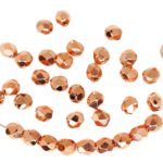 Round Faceted Fire Polished Czech Beads - Real Copper Plated - 4mm