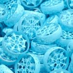 Flat Wheel Sea Coin Czech Beads - Crystal Clear Light Blue - 12mm