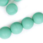 Round Czech Beads - Matte Turquoise Green Opaque - 6mm