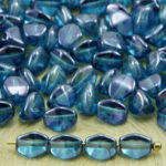 Pinch Czech Beads - Crystal Gray Blue Luster Clear - 5mm