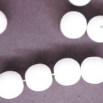 Round Czech Beads - Matte White Alabaster Opal Frosted Opaque - 8mm