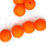 Round Czech Beads - Matte Orange Opaque - 6mm