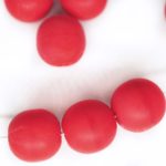 Round Czech Beads - Matte Coral Red Opaque - 8mm
