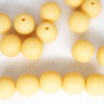 Round Czech Beads - Matte Beige Brown Ivory Opaque - 6mm