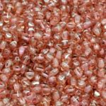 Faceted Bicone Pyramid Becone Czech Beads - Crystal Red - 4mm