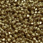 Faceted Bicone Pyramid Becone Czech Beads - Metallic Bronze - 4mm